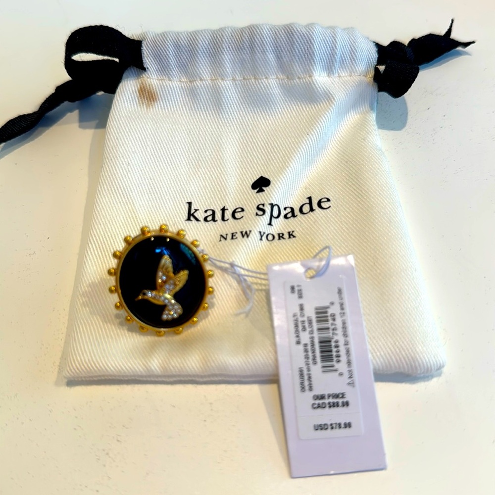Kate Spade Bird Cameo Ring, Size 7
